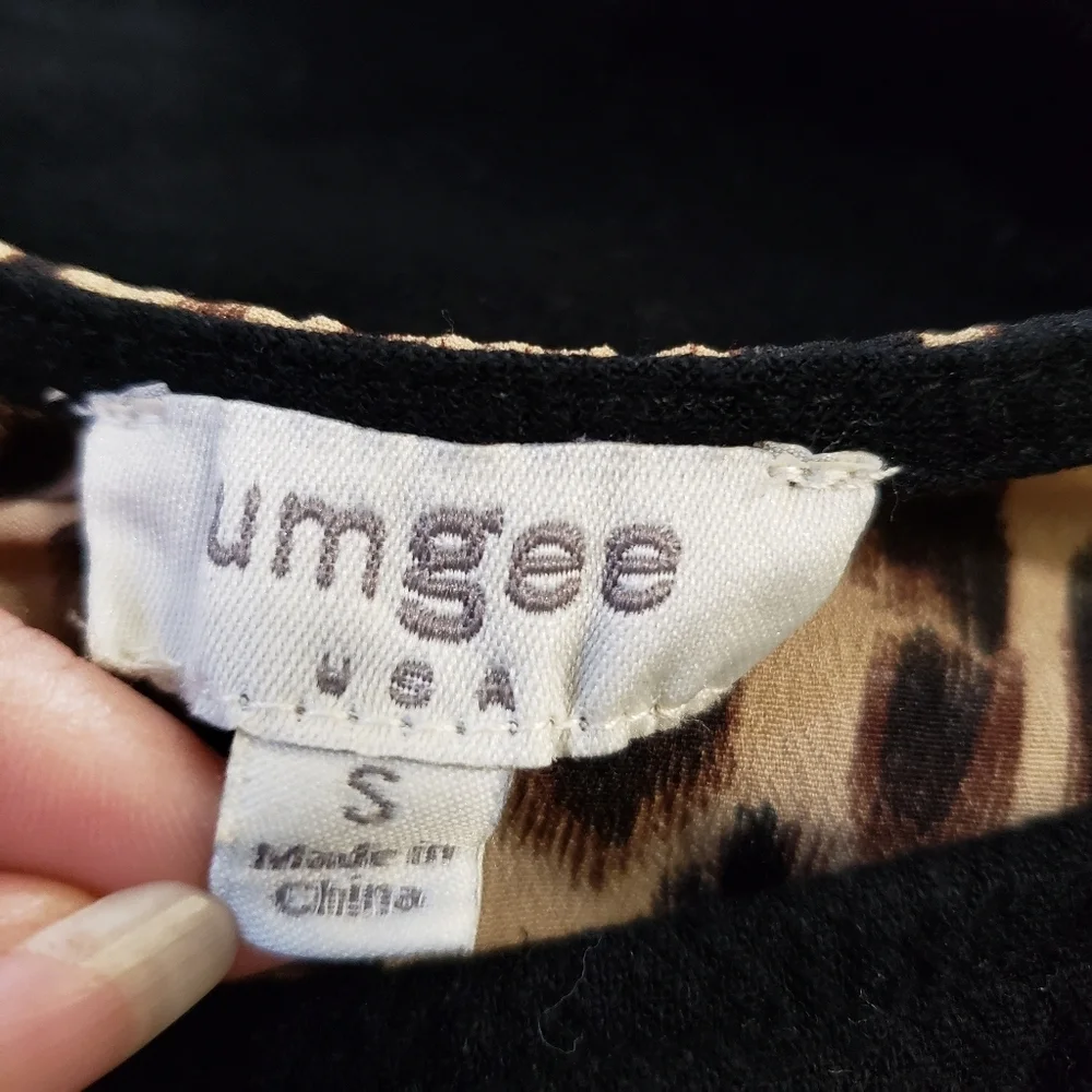Umgee Leopard High Low Frayed Dress